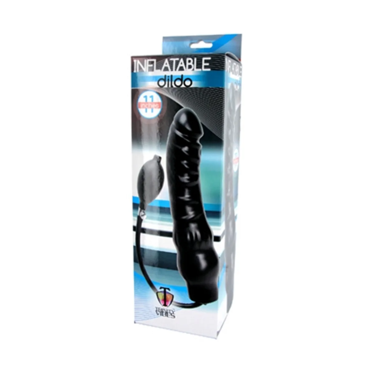 Inflatable 11 in Super Dong - Black huge inflatable dildo - main product image
