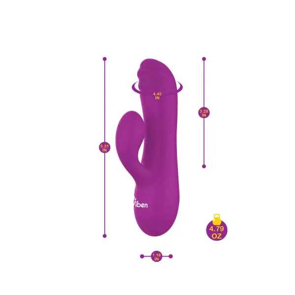 Jolie Mini Pleasure Ridges Rabbit Vibe - Berry – rabbit vibrator purple – view 5