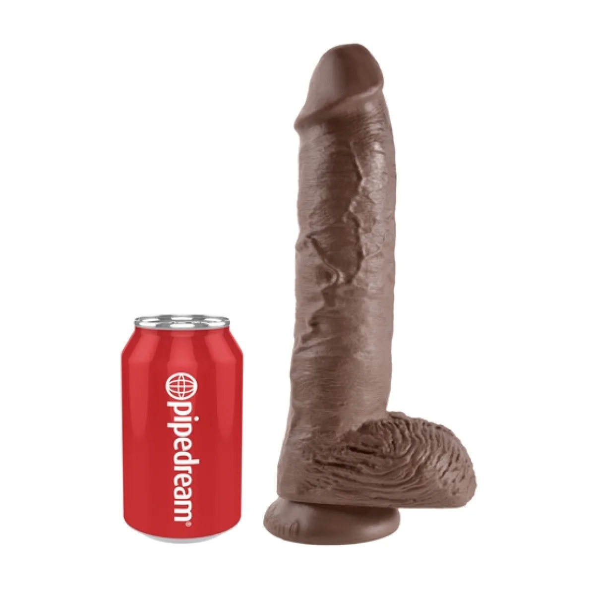 King Cock 10-in Cock With Balls - Brown suction cup dildo harness - alternate product angle