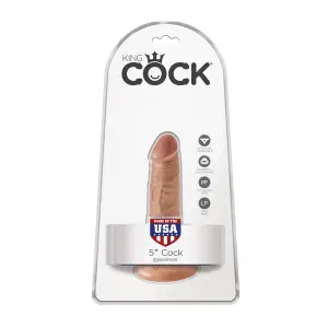 King Cock 5 in Cock - Tan dildo with suction cup - main product image