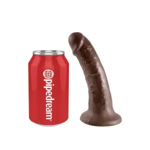 King Cock 6-in Cock - Brown dildo with suction cup - alternate product angle