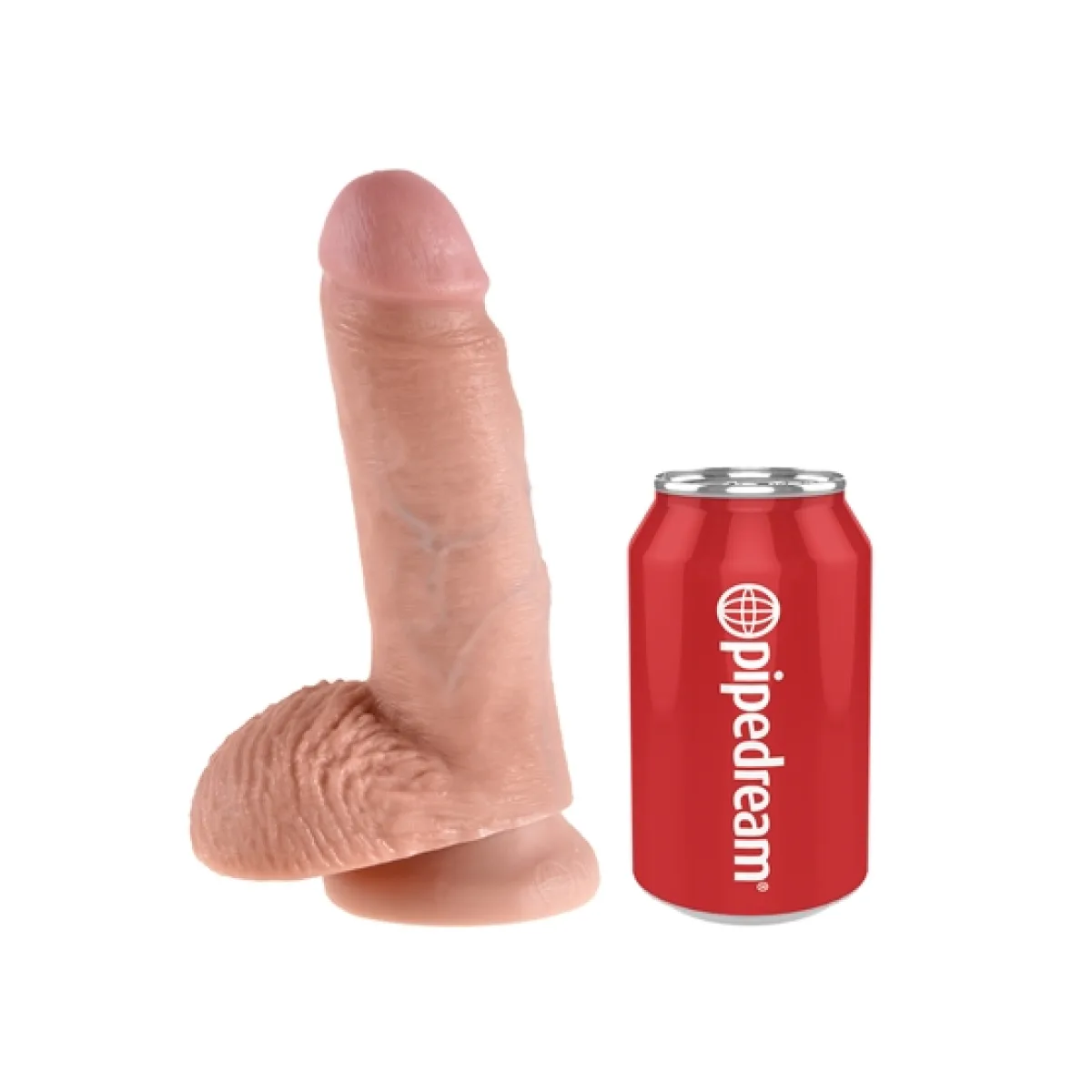 King Cock 7-in Cock With Balls - Flesh suction cup dildo harness - alternate product angle