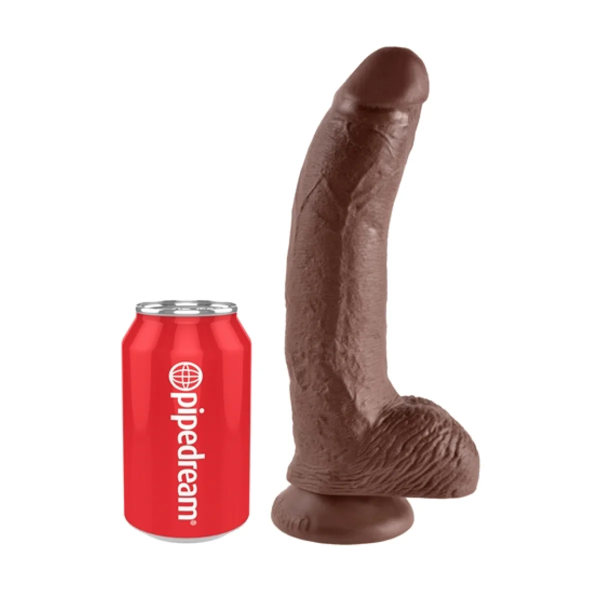 King Cock 9-in Cock With Balls - Brown suction cup dildo harness - alternate product angle