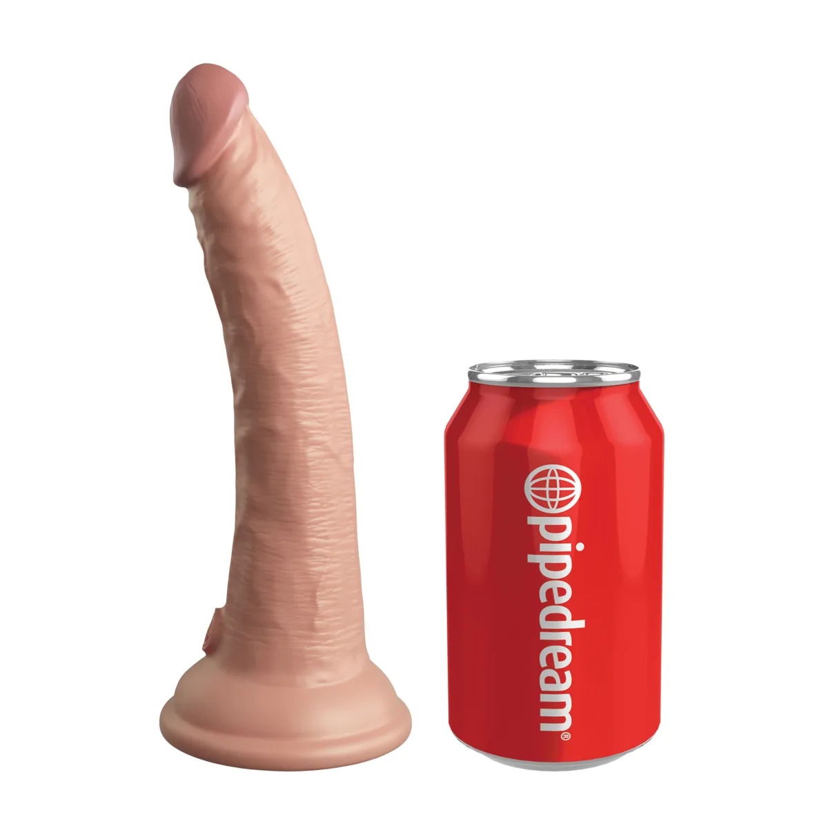 King Cock Elite 7 Inch Vibrating Silicone Dual Density Cock With Remote - Light - dildos - main product image