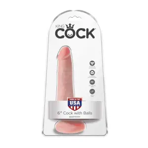 King Cock 6 in Cock With Balls - Light king cock 10 inch dildo - main product image