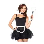 Lace French Maid Costume Kit - Black roleplay lingerie - main product image