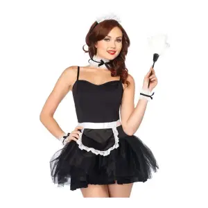Lace French Maid Costume Kit - Black roleplay lingerie - main product image