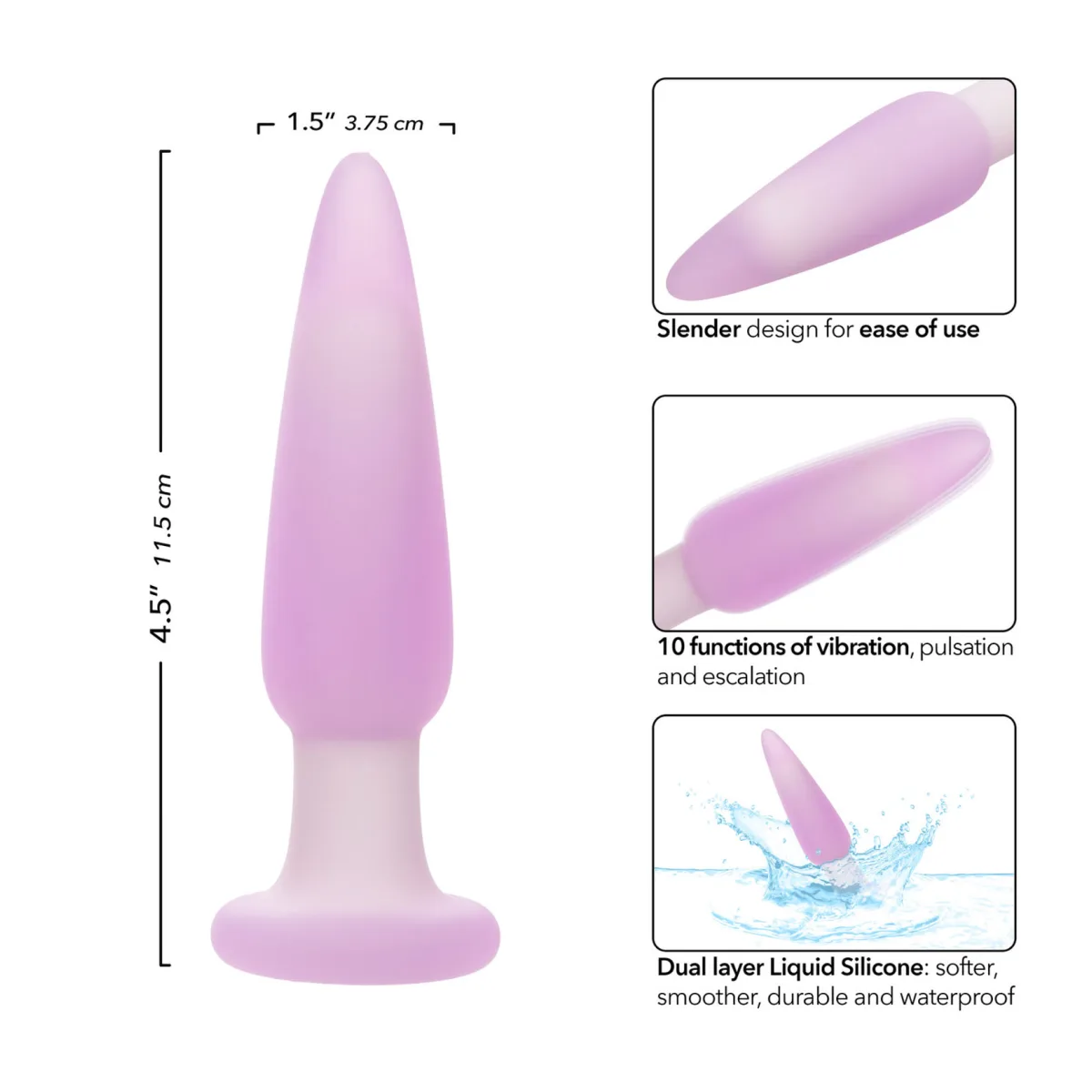 Lavender Haze Slender Probe anal vibrators - alternate angle