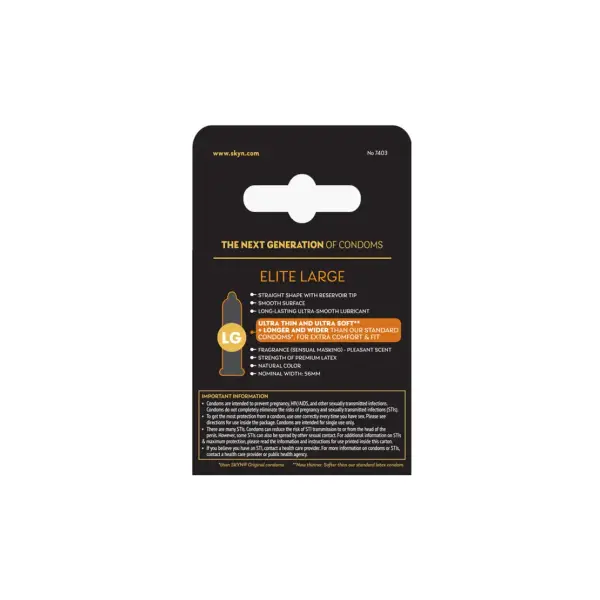 Lifestyles Skyn Large - 3 Pack 1 Lifestyles Skyn Large - 3 Pack water based lubricant condoms - alternate angle