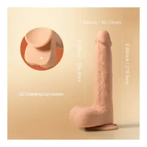 Luis-App Controlled 8.5" Real Thrusting Dildo With Clit Licker - dildos - main product image