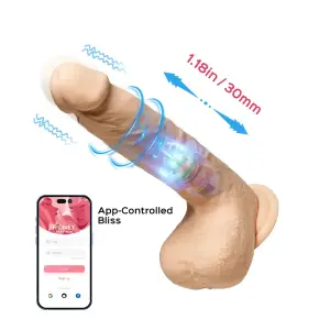 Luis-App Controlled 8.5" Real Thrusting Dildo With Clit Licker - dildos - product image 2