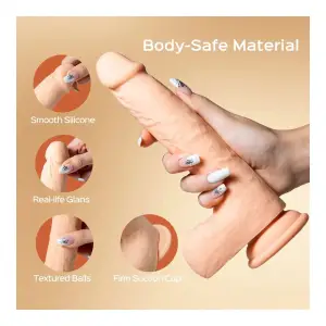 Luis-App Controlled 8.5" Real Thrusting Dildo With Clit Licker - dildos - product image 4