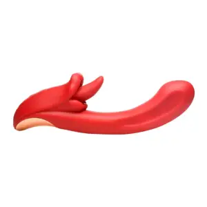 Lusty Licker Licking Silicone Vibrator - Red - view 2