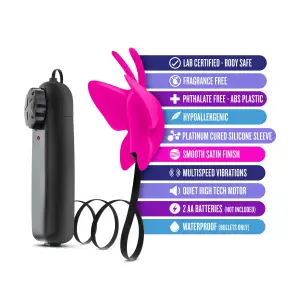 Luxe- Butterfly Teaser - Fuschia - remote controlled vibrators - main product image