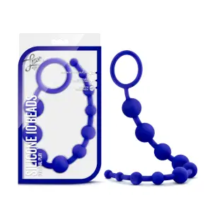 Luxe Silicone 10 Beads - Indigo anal toys - product image 2
