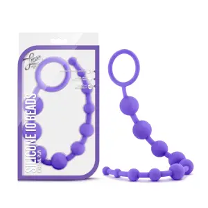 Luxe Silicone 10 Beads - Purple anal toys - product image 2