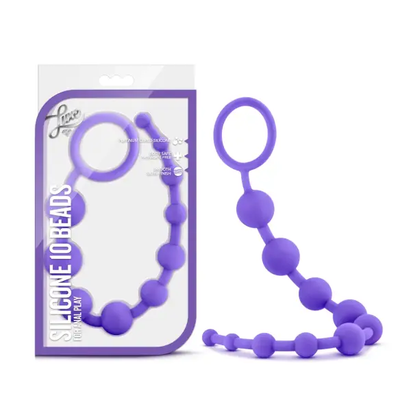 Luxe Silicone 10 Beads - Purple anal toys - product image 2