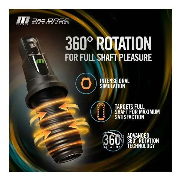 M for Men - 3rd Base - Black best male masturbator sleeve - alternate angle
