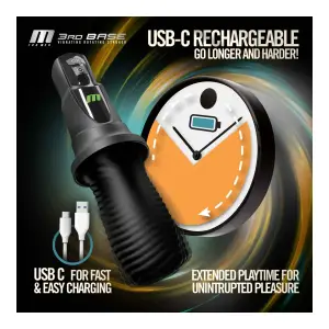 M for Men - 3rd Base - Black best male masturbator sleeve - product detail