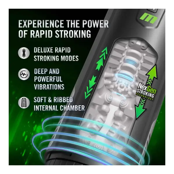 M for Men - Master Blaster - Black best male masturbator stroker - alternate angle