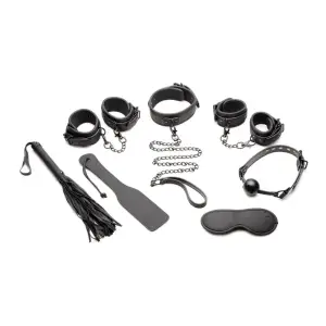 Master of Kink 10 Piece Deluxe Bondage Set - Black bondage restraint kit - alternate product angle