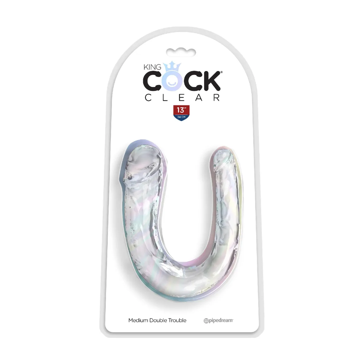 Medium Double Trouble - Clear huge double ended dildo - main product image