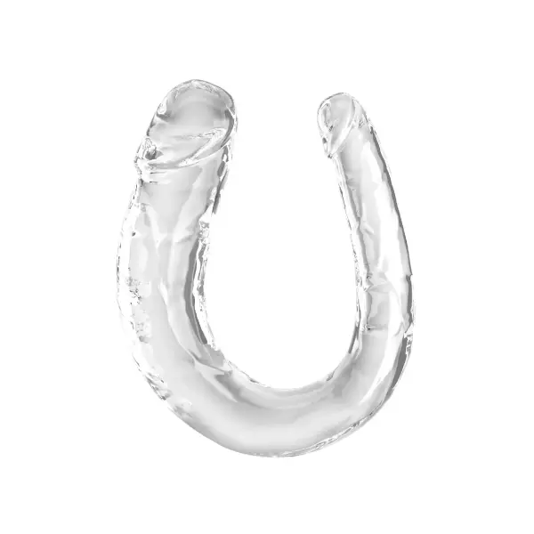 Medium Double Trouble - Clear huge double ended dildo - alternate product angle
