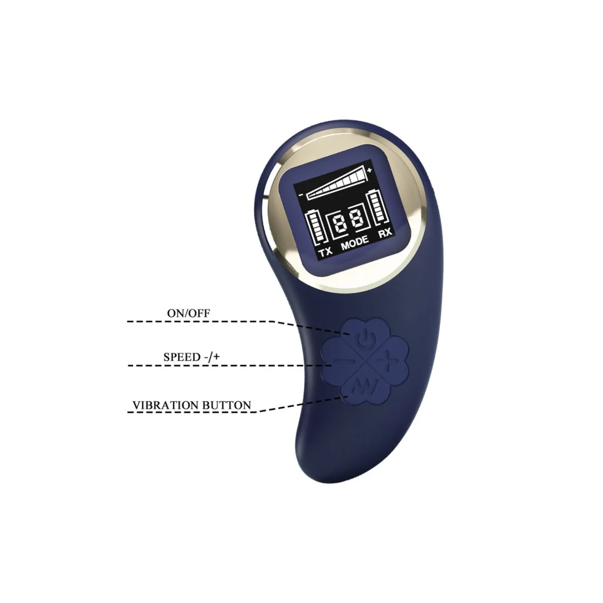 Mina Vibrating Remote Control Egg - Blue - view 1
