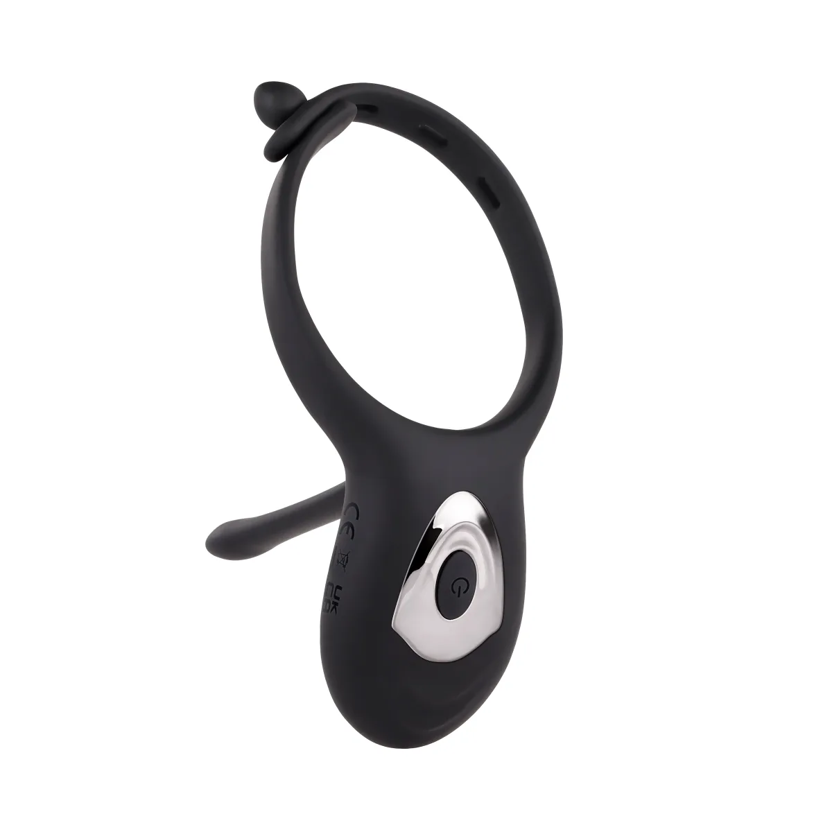 Mr. Tickler - Black remote control vibrating cock ring - alternate angle