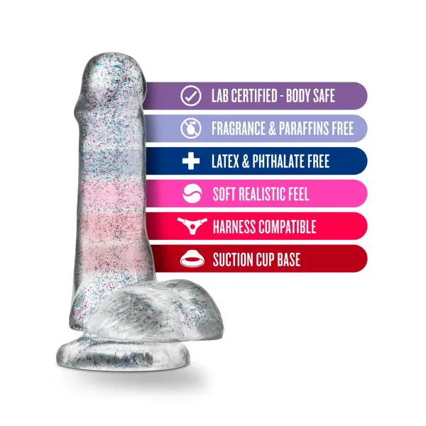 Naturally Yours - 6 Inch Glitter Cock - Sparkling Clear realistic dildo - product image 9