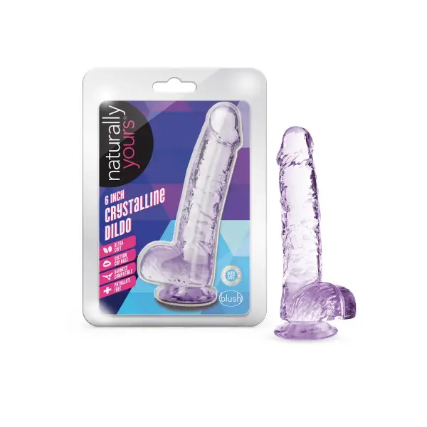 Naturally Yours - 6 in Crystalline Dildo - Amethyst - view 2