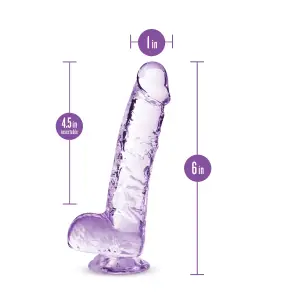 Naturally Yours - 6 in Crystalline Dildo - Amethyst - view 5