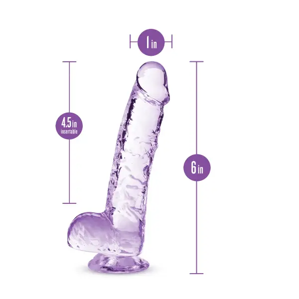 Naturally Yours - 6 in Crystalline Dildo - Amethyst - view 5