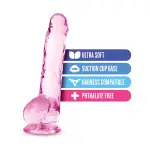 Naturally Yours - 8 in Crystalline Dildo - Rose - view 1