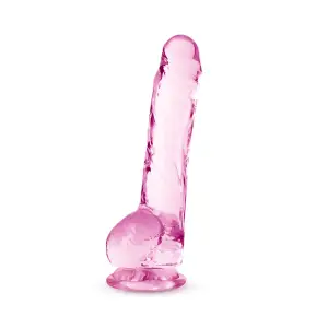 Naturally Yours - 8 in Crystalline Dildo - Rose - view 3