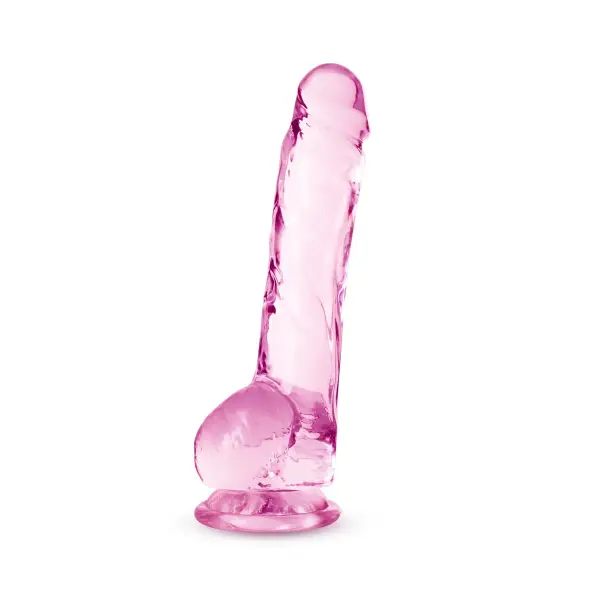 Naturally Yours - 8 in Crystalline Dildo - Rose - view 3