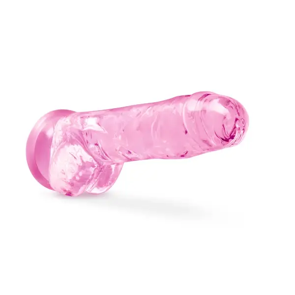 Naturally Yours - 8 in Crystalline Dildo - Rose - view 4