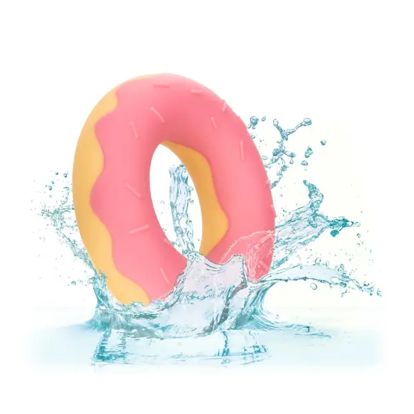 Naughty Bits Dickin Donuts Silicone Donut Cock Ring - Pink cock ring toy - packaging view