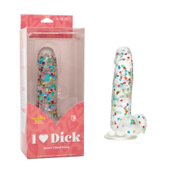 Naughty Bits I Love Dick Heart-Filled Dong heart dildo - retail packaging