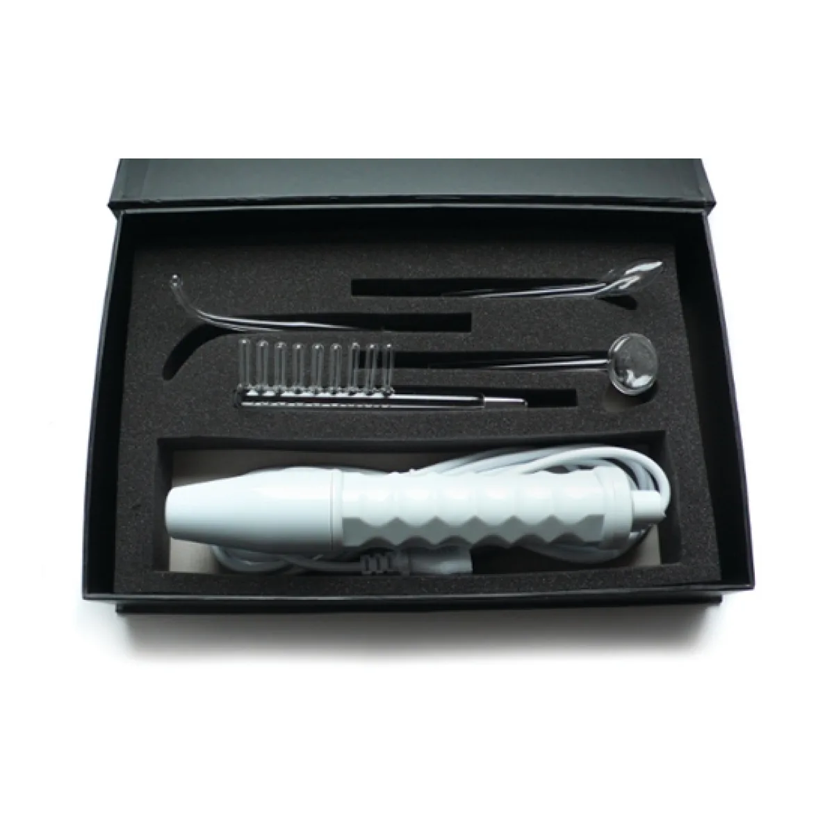 Neon Wand Electrosex Kit - White Handle - Red Electrode - kinky bondage - main product image