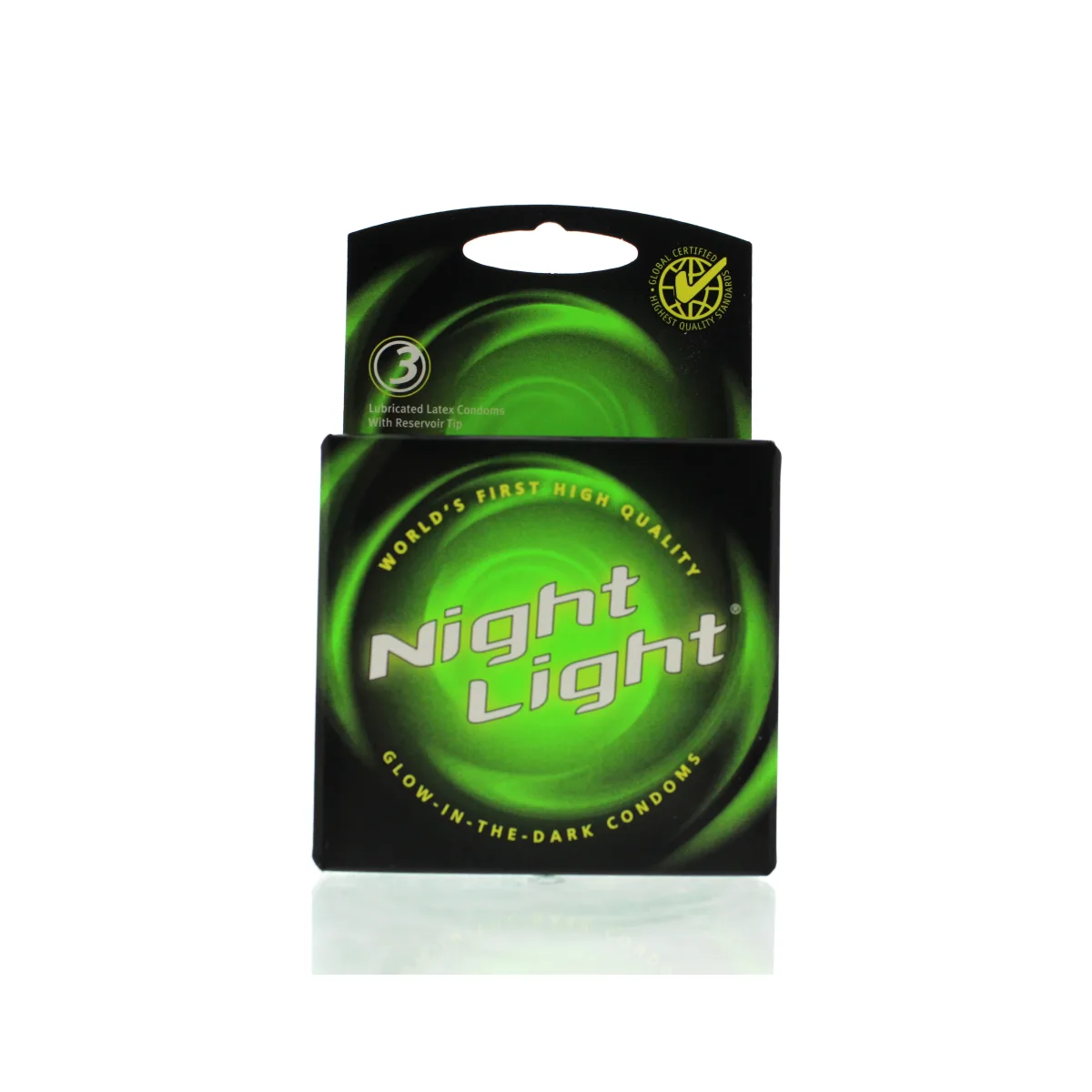 Night Light - 3 Pack water based lubricant condoms - alternate angle