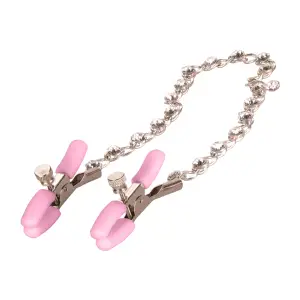 Nipple Play Crystal Chain Nipple Clamps - Pink nipple clamps - main image