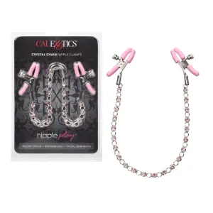 Nipple Play Crystal Chain Nipple Clamps - Pink nipple clamps - additional view