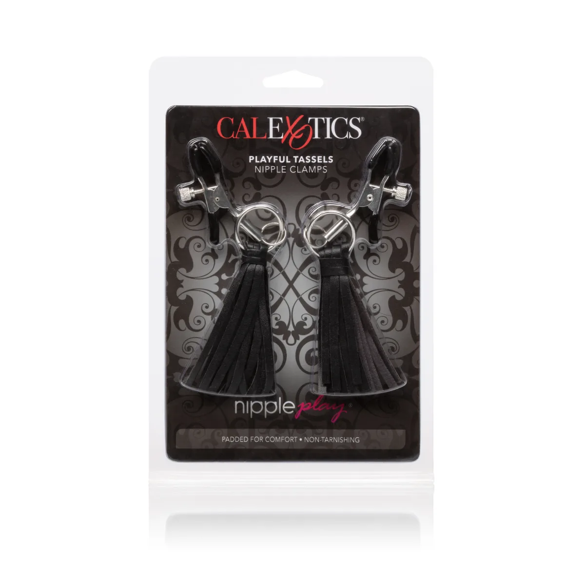 Nipple Play Playful Tassels Nipple Clamps - Black nipple clamps - alternate angle
