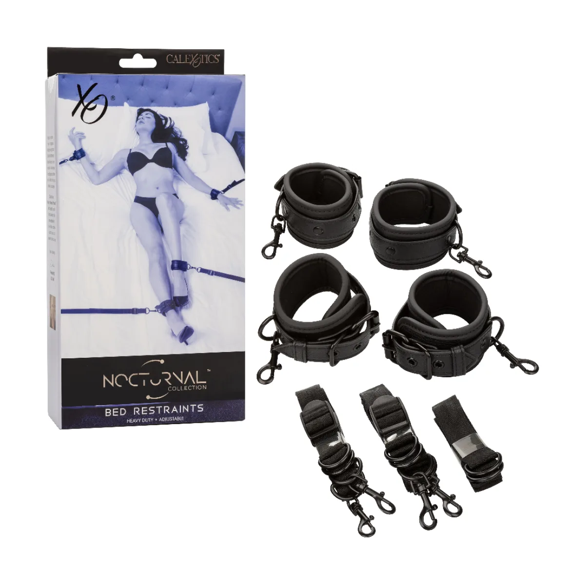 Nocturnal Collection Bed Restraints - Black bed restraint system - main product image