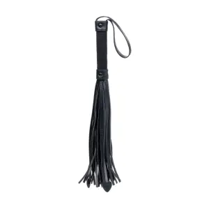 Nocturnal Collection Heart Throb Flogger - Black bdsm flogger - detail view