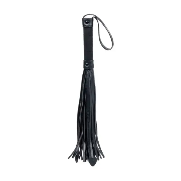 Nocturnal Collection Heart Throb Flogger - Black bdsm flogger - detail view