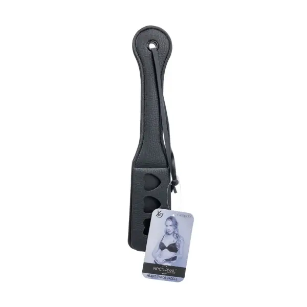 Nocturnal Collection Heart Throb Paddle - Black spanking paddle - alternate angle