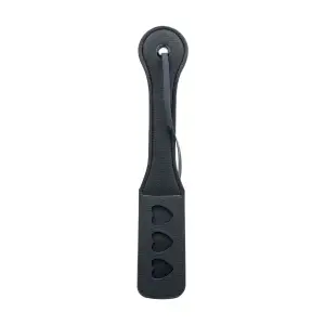 Nocturnal Collection Heart Throb Paddle - Black spanking paddle - detail view