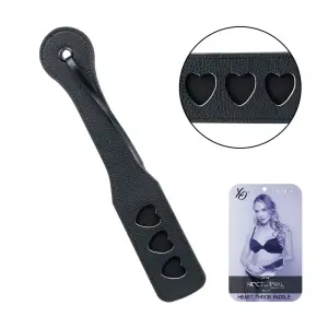 Nocturnal Collection Heart Throb Paddle - Black spanking paddle - packaging view